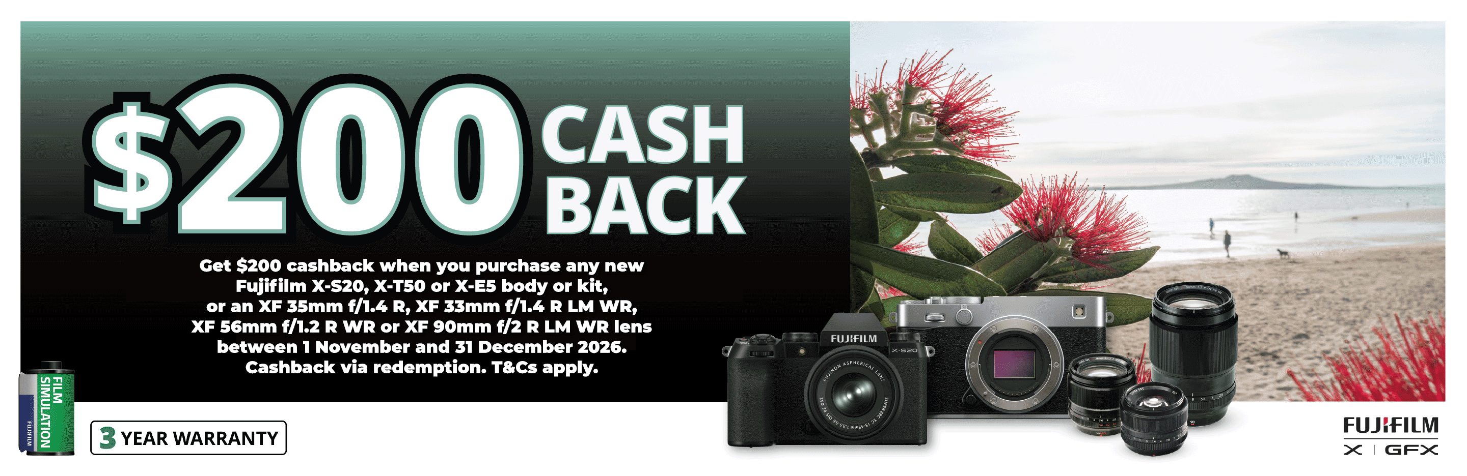Banner for Fujifilm X Cashback