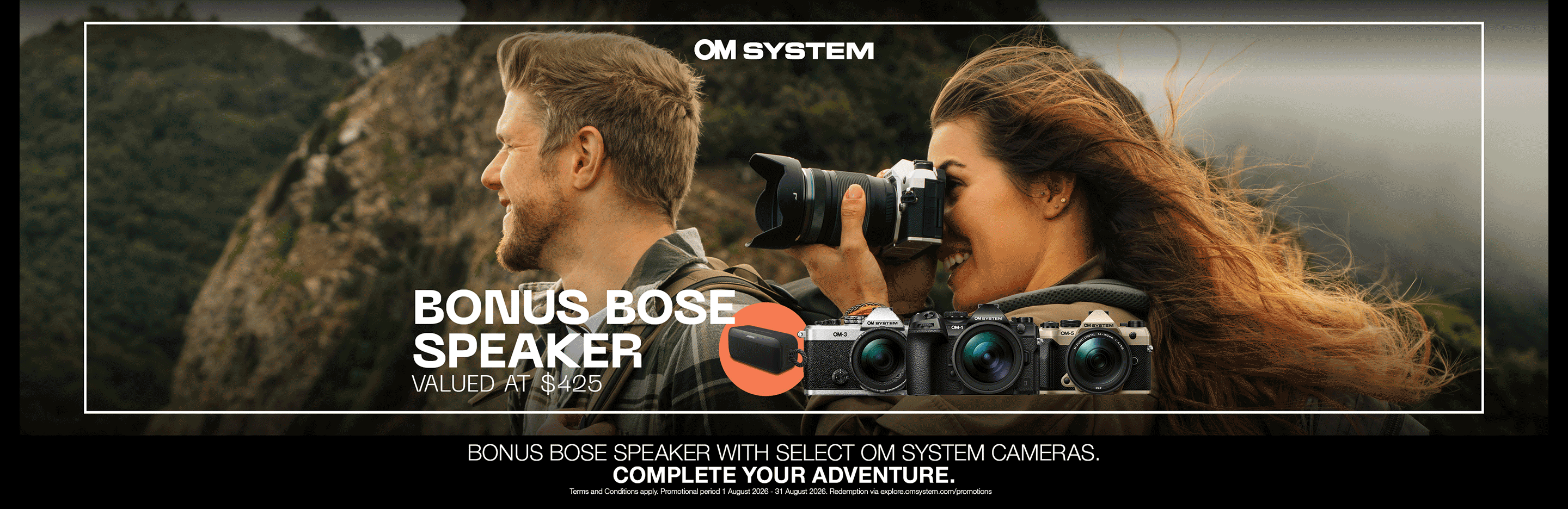 Banner for Bonus BOSE Speaker with OM SYSTEM