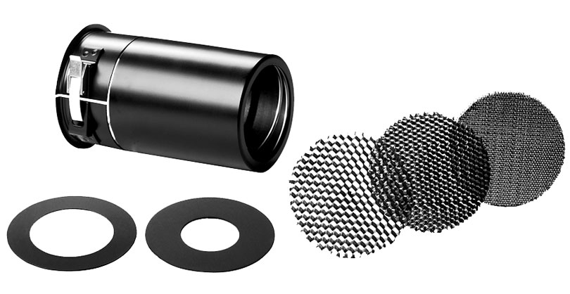 Best image for Broncolor Attachment with 3 honeycomb grids and 2 aperture masks