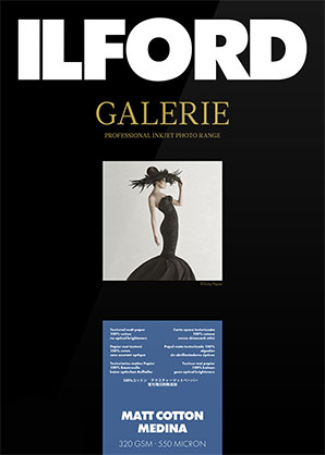 Ilford Galerie Matt Cotton Medina 320gsm A3+ 32.9cm x 48.3cm 25 sheets