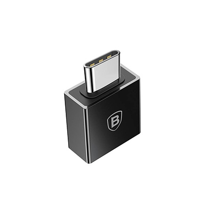 1018850_A.jpg - BASEUS USB-C To USB Exquisite 2.4A Adapter Black
