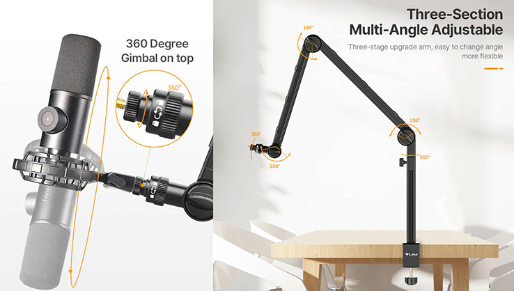 1020210_B.jpg - Ulanzi LS24 Desktop Three-Section Microphone Boom Arm - Image 2