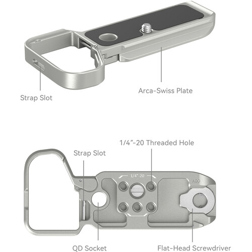 1021990_B.jpg - SmallRig Bottom Mount Plate for Sony a7C II  &  a7CR (Silver) 4439 - Image 2