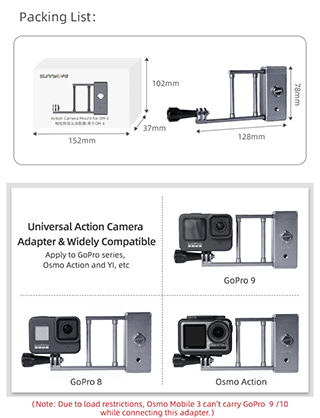 1022690_A.jpg - Sunny Action Camera Adapter (GoPro, DJI Action) on Mobile Gimbal - Image 1