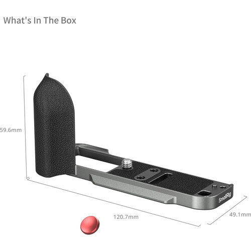 1025740_B.jpg - SmallRig L-Shaped Mount Plate with Silicone Handle X-T30 III Charcoal 5665 - Image 2