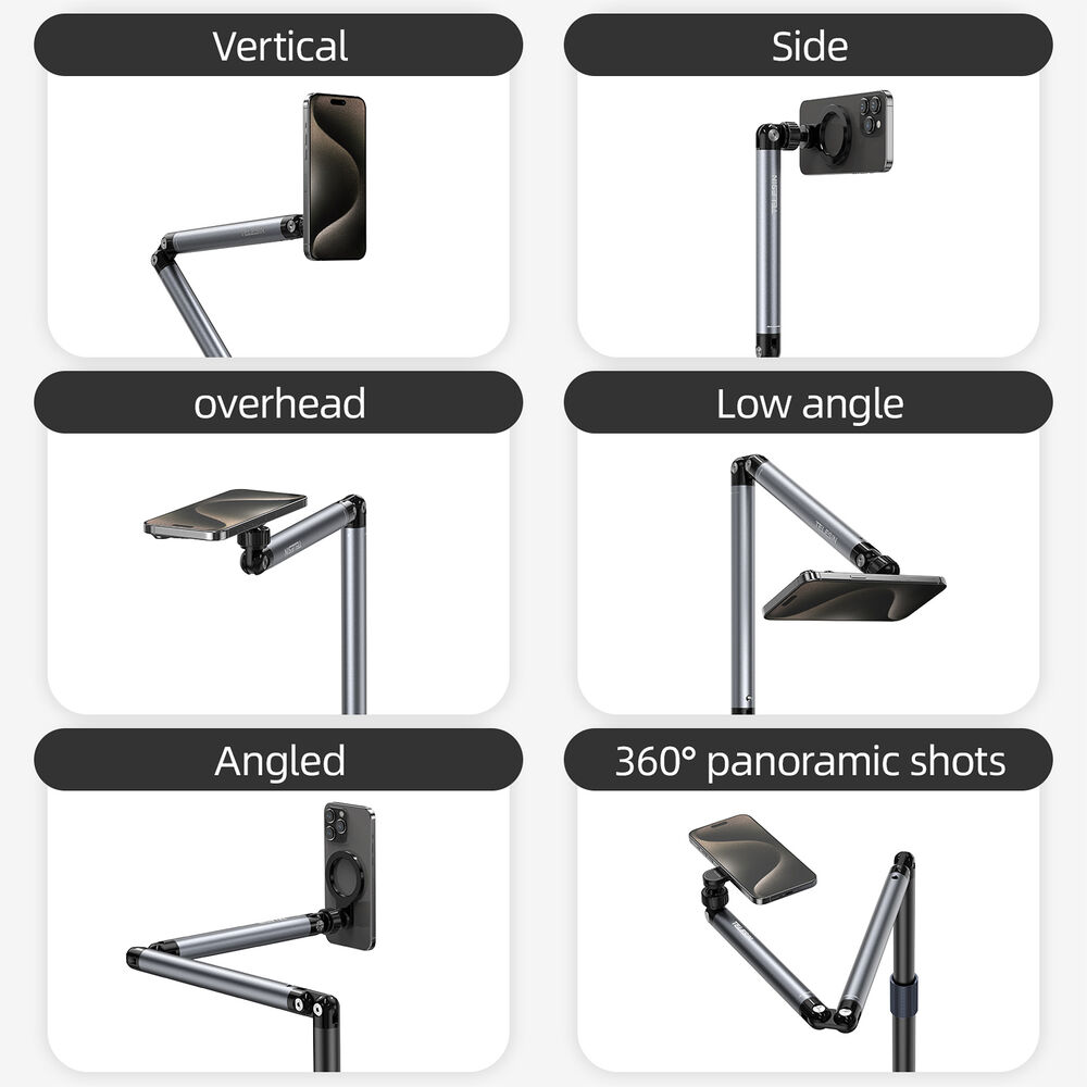 1026130_B.jpg - Telesin Phone Floor Stand and Articulating Arm with MagSafe - Image 2