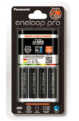 Panasonic Eneloop Charger Pro with 4 AA Batteries