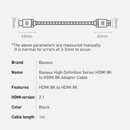 1019861_B.jpg - Baseus High Definition Series HDMI 8K to HDMI 8K Adapter Cable 1m - Image 2
