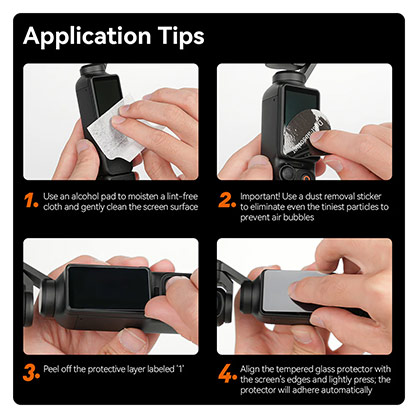 1024181_E.jpg - Telesin Tempered Film Screen Protector Set for DJI Osmo Pocket 3 Pocket 4 - Image 5