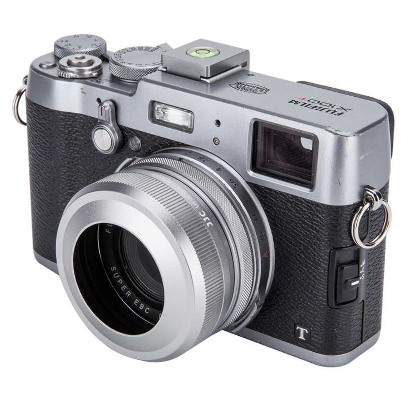 1026831_B.jpg - JJC Round Lens Hood for Fujifilm Fuji X100 VI Silver - Image 2