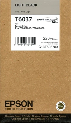 Best image for Epson 7800/9800 K3 Ultra-Chrome Pigment Ink Light Black (220ml)