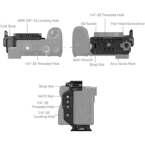 1021732_B.jpg - SmallRig Half Camera Cage for Select Sony A6700 A6600 A6500 A6400 4337 - Image 2