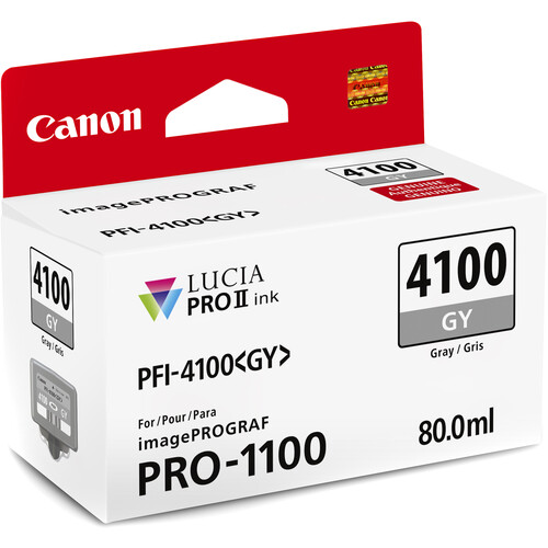 Canon PFI-4100 Grey Pigment Ink Tank (80mL) - Best Available Image
