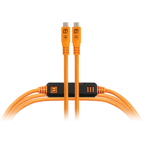 Best image for Tether Tools TetherPro Optima USB-C Cable 4.6m Non-Reflective Orange Straight