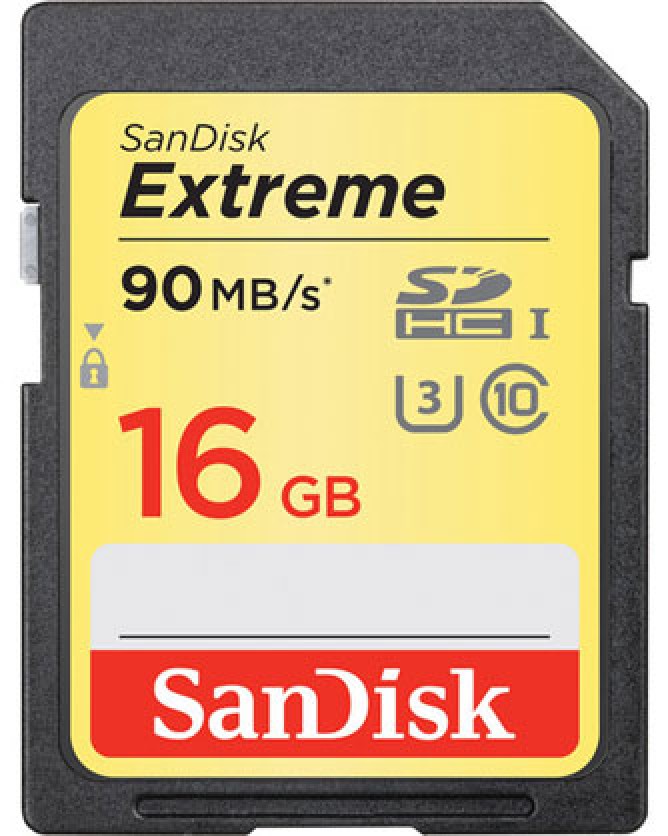 Sandisk EXTREME SDHC 16GB 90MB/S UHS1 C10 U3