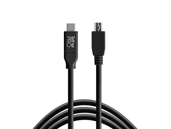 TetherPro USB-C to 2.0 Mini-B 5-Pin 4.6m Black