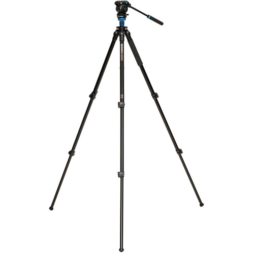 1021623_A.jpg - Benro Aluminum Tripod with S2 PRO 60mm Flat Base Video Head - Image 1