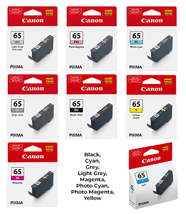 Canon CLI-65 Eight Color Ink Tank Set for Prxma Pro-200 Printer
