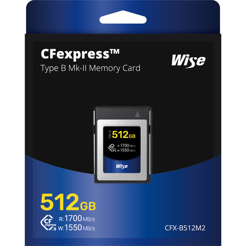1022443_A.jpg - Wise 512GB CFX-B Series Mark II CFexpress Type B Memory Card