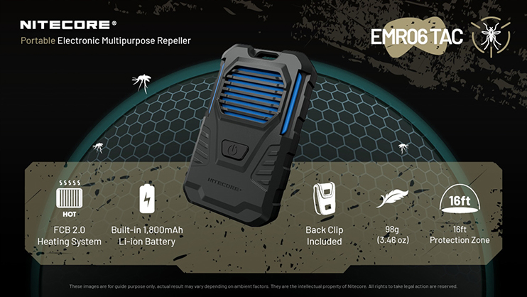 Best image for Nitecore EMR06 TAC Portable Rechargeable Mosquito Repeller
