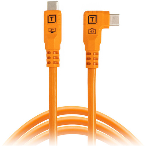 1024443.jpg - Tether Tools TetherPro Optima USB-C Cable 3m Non-Reflective Orange Right-Angle - Thumbnail
