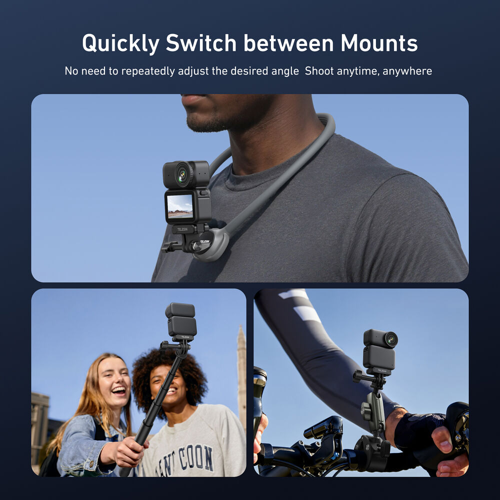 1026123_B.jpg - Telesin Dual Claw Quick Release Spring Clip Mount for DJI Osmo Nano  &  Action 6 - Image 2