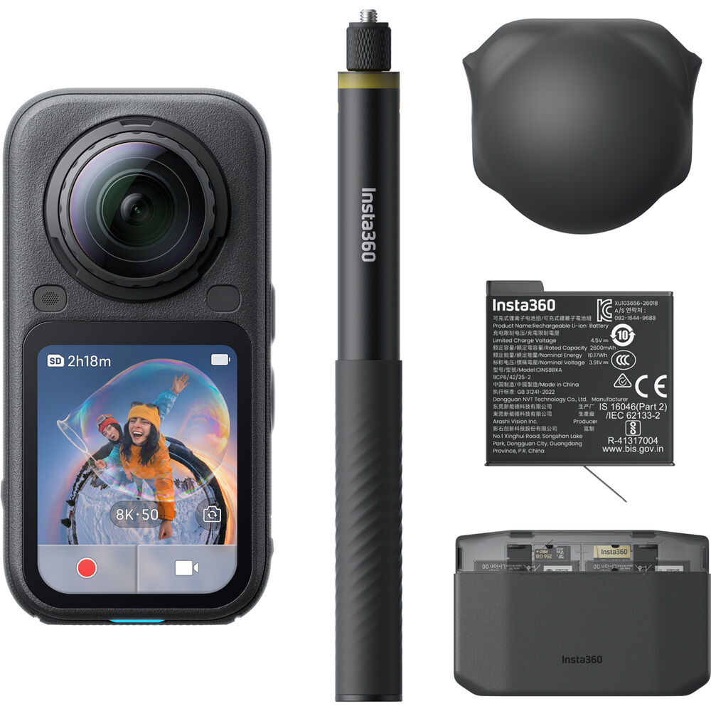 Insta360 X6 360° 8K Camera Essentials Bundle (Midnight Black) - Best Available Image