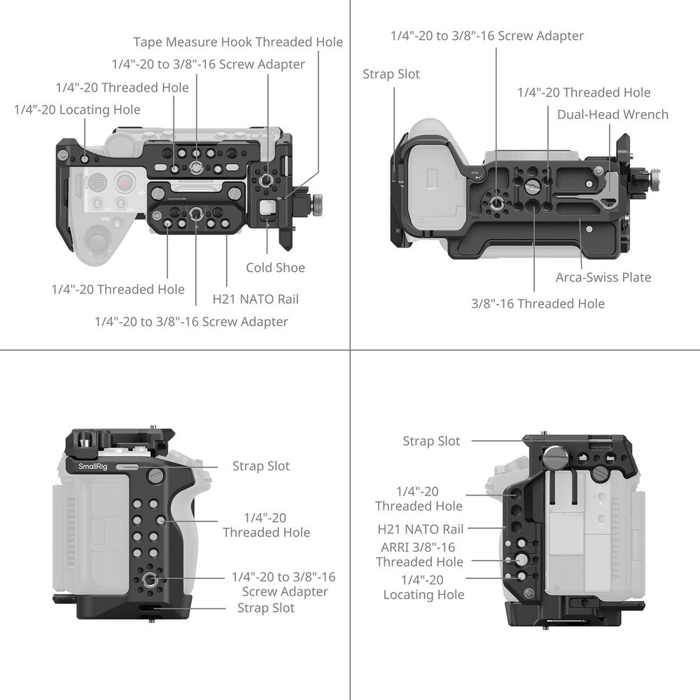 1026953_B.jpg - SmallRig HawkLock Cage for Sony FX5 (Advanced Edition) 6774 - Image 2
