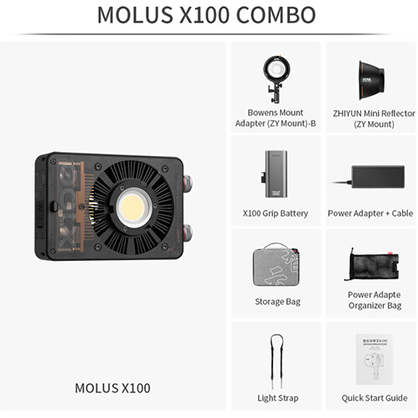 1021214_E.jpg - ZHIYUN MOLUS X100 Bi-Colour Pocket COB Monolight (Combo Kit)