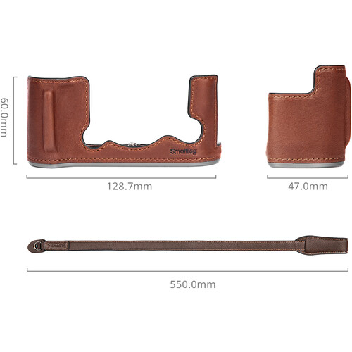 1023234_A.jpg - SmallRig Leather Half Case Kit for FUJIFILM X-T50 (Brown) 4710 - Image 1