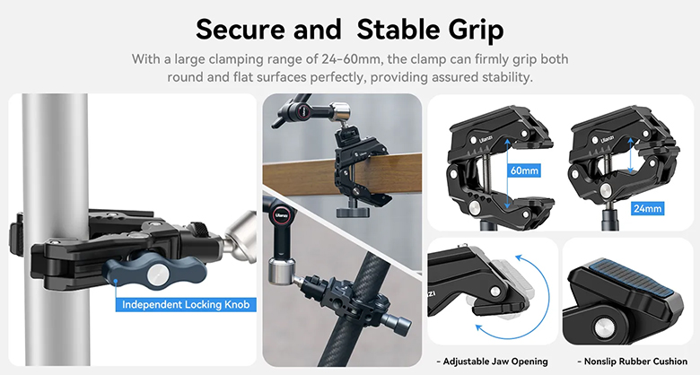 1023844_D.jpg - Ulanzi R011A Magic Arm with Crab Clamp Kit - Image 4