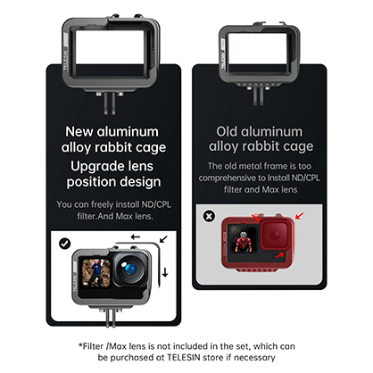 1024834_C.jpg - Telesin Metal Protecting Housing Cage Frame for GoPro 13/12/11/10/9 - Image 3