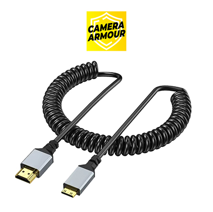 Camera Armour Coiled Mini-HDMI to HDMI Cable - Best Available Image