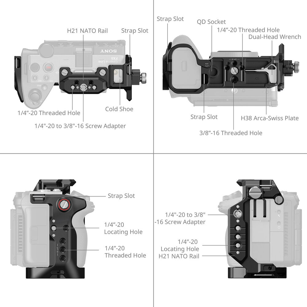 1026954_A.jpg - SmallRig HawkLock Handheld Cage Kit with D-Style Top Handle for Sony FX5 6778 - Image 1
