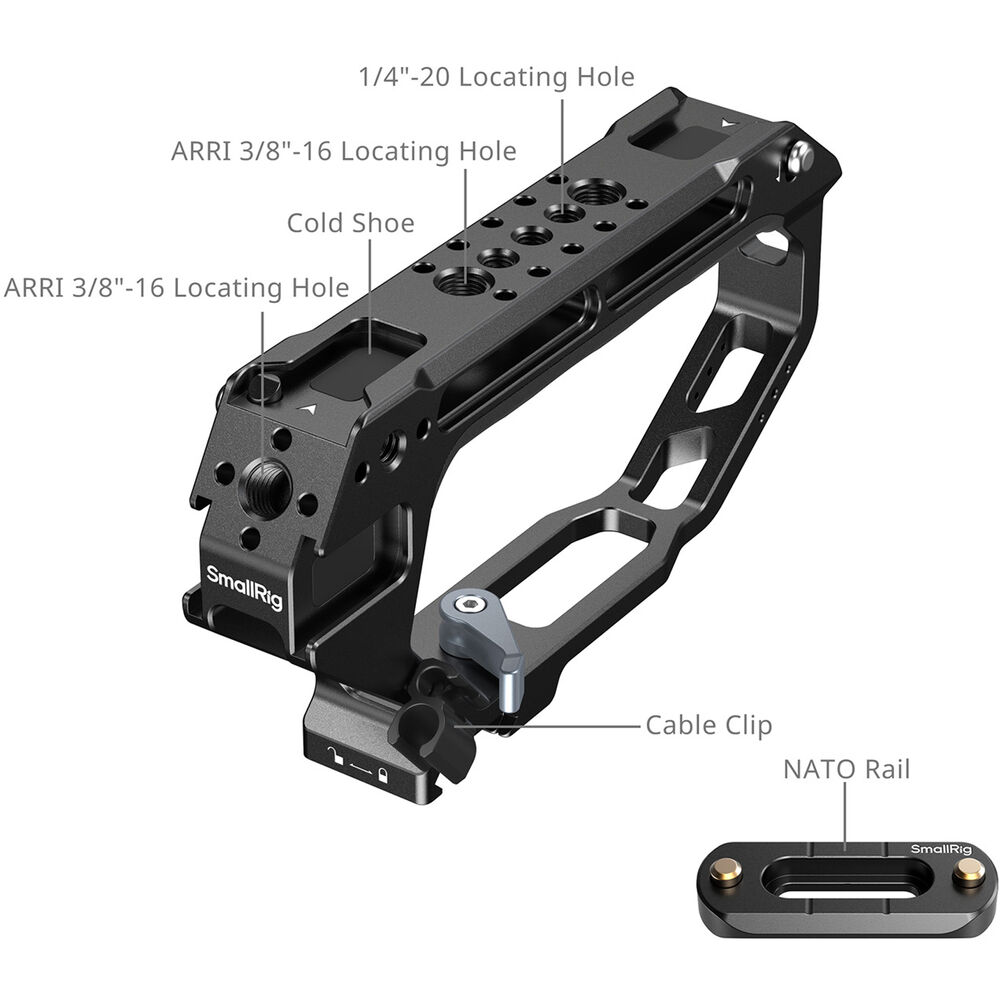 1026954_B.jpg - SmallRig HawkLock Handheld Cage Kit with D-Style Top Handle for Sony FX5 6778 - Image 2