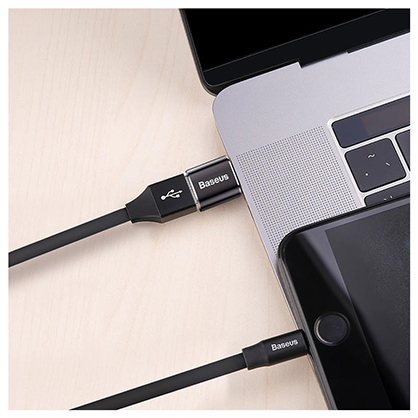 1019855_A.jpg - Baseus Mini USB female to Type-C male adapter converter Black