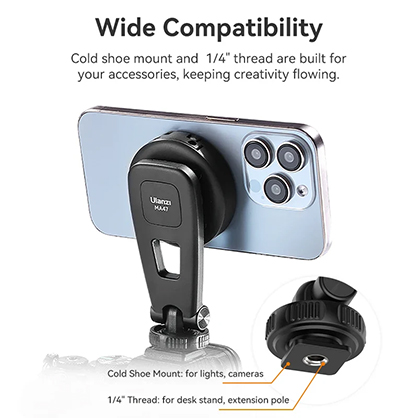 1023845_C.jpg - Ulanzi Cold Shoe MagSafe 2-in-1 Phone Holder Clamp - Image 3