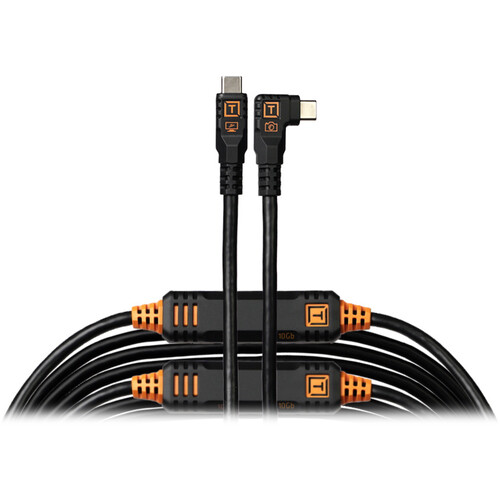 Tether Tools TetherPro Optima USB-C Cable 9.4m Non-Reflective Black Right-Angle - Best Available Image