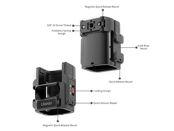1024825_B.jpg - Ulanzi PK-06 Expansion Adapter for DJI Osmo Pocket 3 Pocket 4 - Image 2