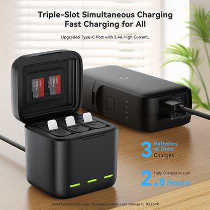Best image for Telesin Retractable Charging Box for GoPro Hero 13
