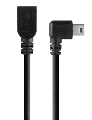TetherPro Mini B USB Left Angle Cable Adapter (1ft./30cm)