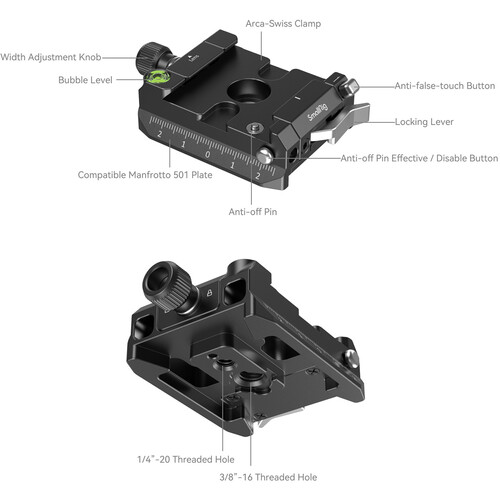 1022206_C.jpg - SmallRig Arca-Swiss/Manfrotto-Type Mounting Plate Set 4234 - Image 3