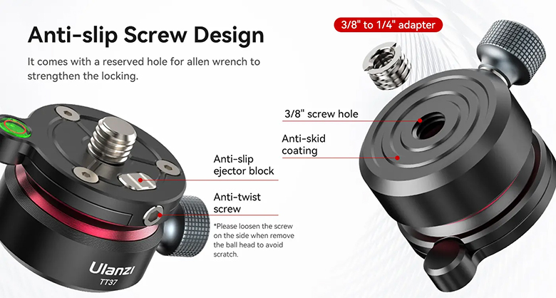 1023846_B.jpg - Ulanzi TT37 Mini Leveling Base Head - Image 2