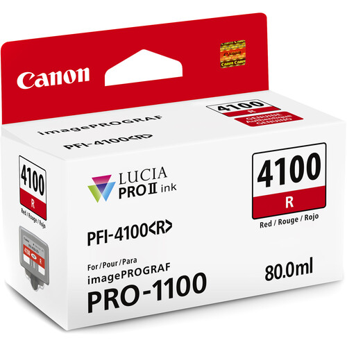 Canon PFI-4100 Red Pigment Ink Tank (80mL) - Best Available Image