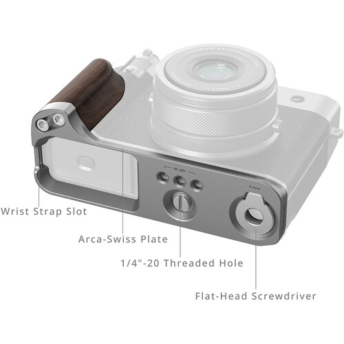 1024946_A.jpg - SmallRig L-Shape Mount Plate with Wooden Handle FUJIFILM GFX100RF (Silver) 5265 - Image 1
