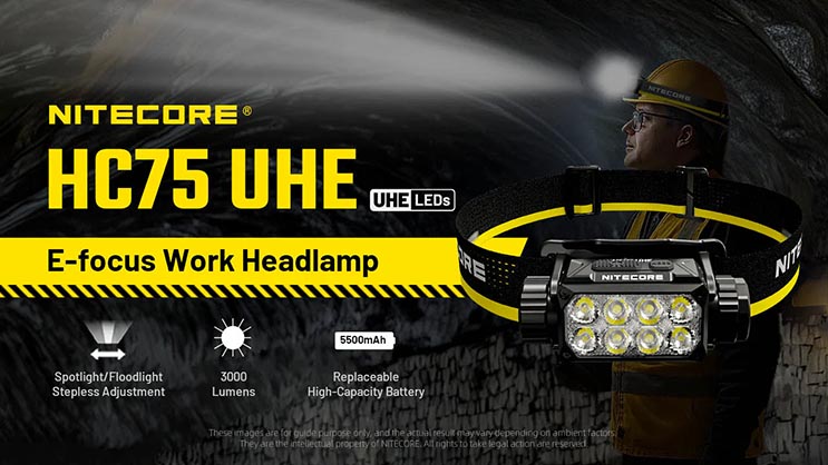 Best image for Nitecore HC75 UHE 3000 Lumen USB-C Rechargeable Zoomable Work Headlamp