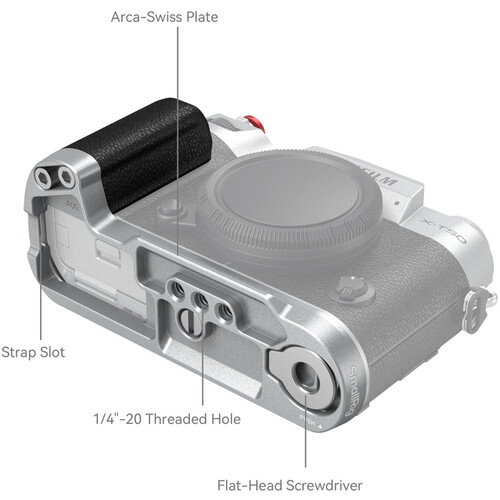 1023237_B.jpg - SmallRig Silicone L-Shape Grip for FUJIFILM X-T50 (Silver) 4713 - Image 2