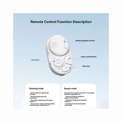 Best image for Telesin P5-RMT-05 Selfie Remote, Bluetooth Control with 10m Range and Zoom Butto