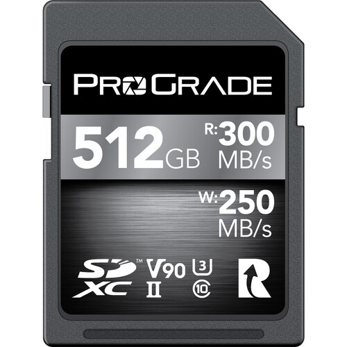 ProGrade 512GB UHS-II Cobalt SDXC V90 SD Card R300MB/S W250MB/S - Best Available Image