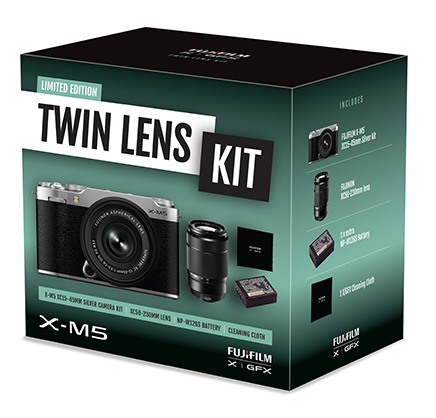 Fujifilm X-M5 with 15-45mm and 50-230mm Twin Lens Kit Silver Limited Edititon - Best Available Image